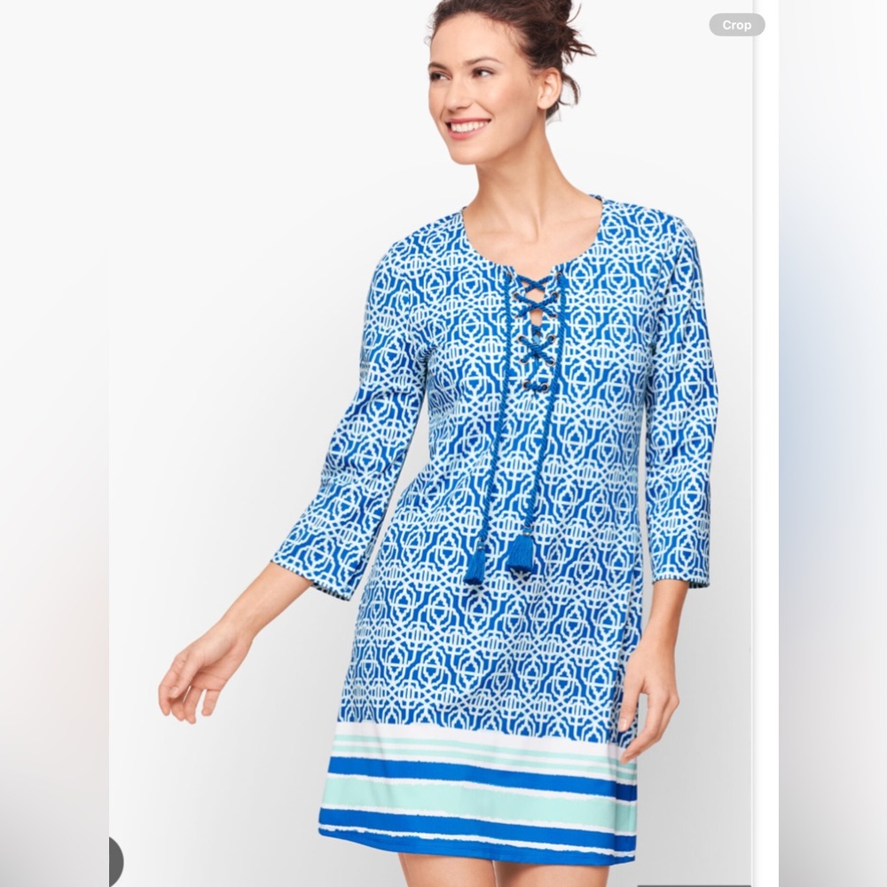 CABANA LIFE  x Talbots Blue Lattice Cover-Up